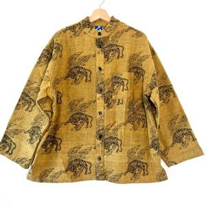 Vintage Cheppu Nepal Tiger Print Jacket Boho Unisex Men’s XL / Women’s Oversized